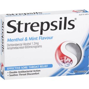 Strepsils Sore Throat Lozenges 16 Pack - Menthol & Mint