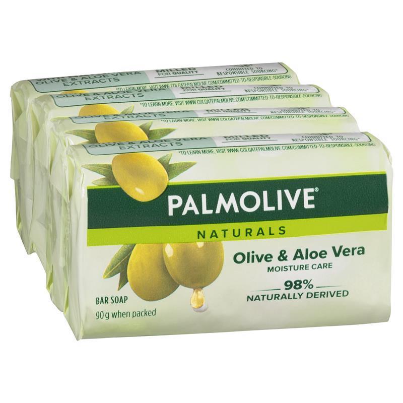 Palmolive Naturals - Aloe & Olive Extracts Soap - 4 Pack - 90g