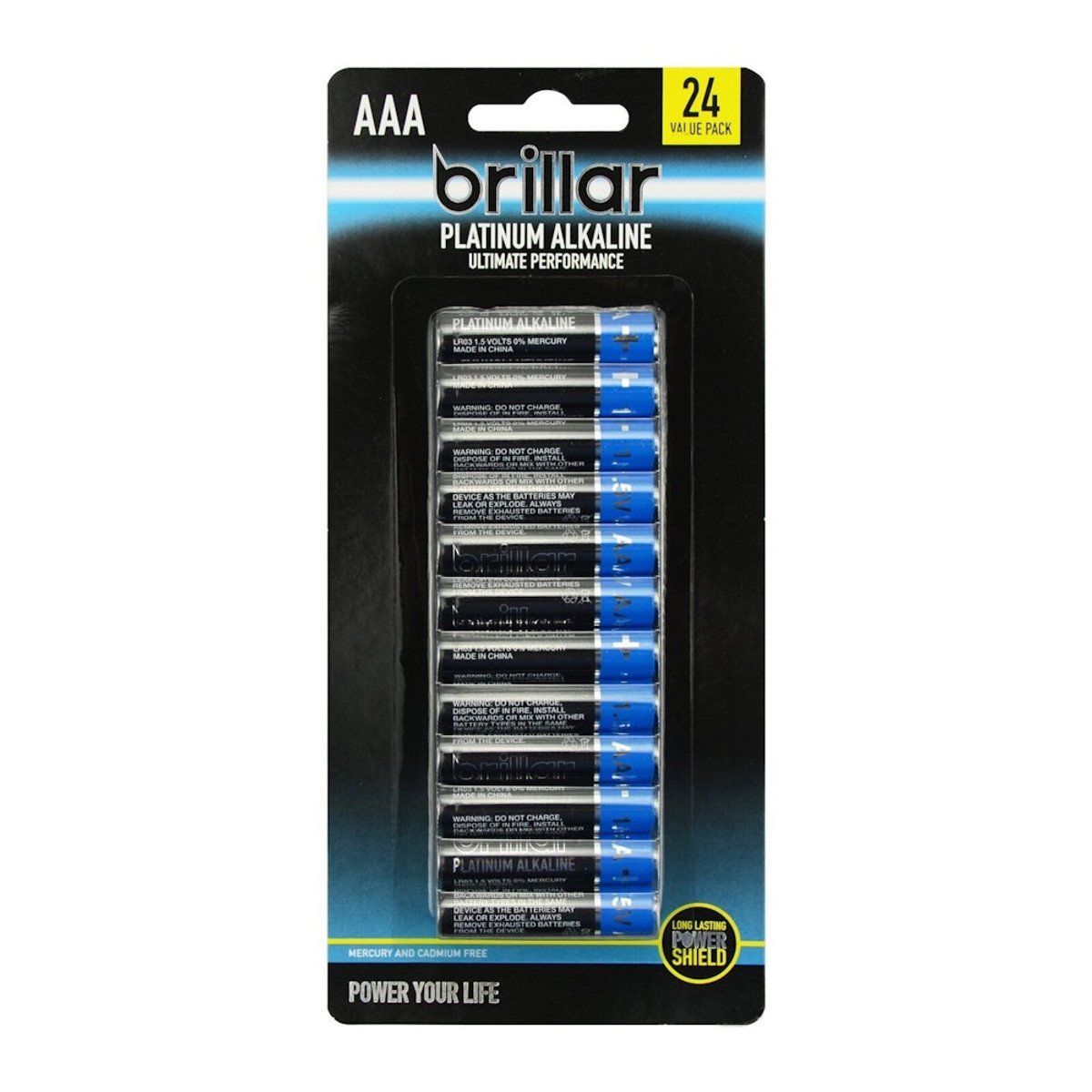Brillar Premium Alkaline AAA Batteries - 24 Pack