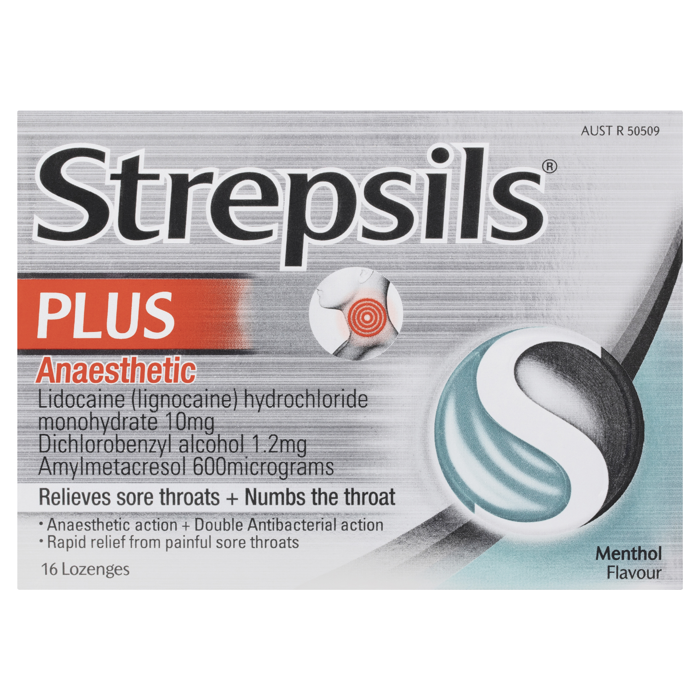 Strepsils Plus Lozenges Mentol - 16 Pack
