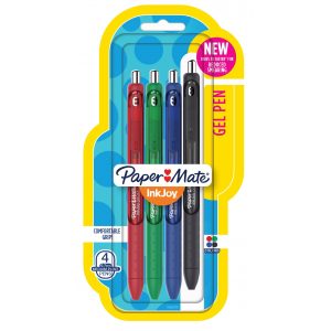 Paper Mate Inkjoy Gel Pens - Assorted Colours - 4 Pack