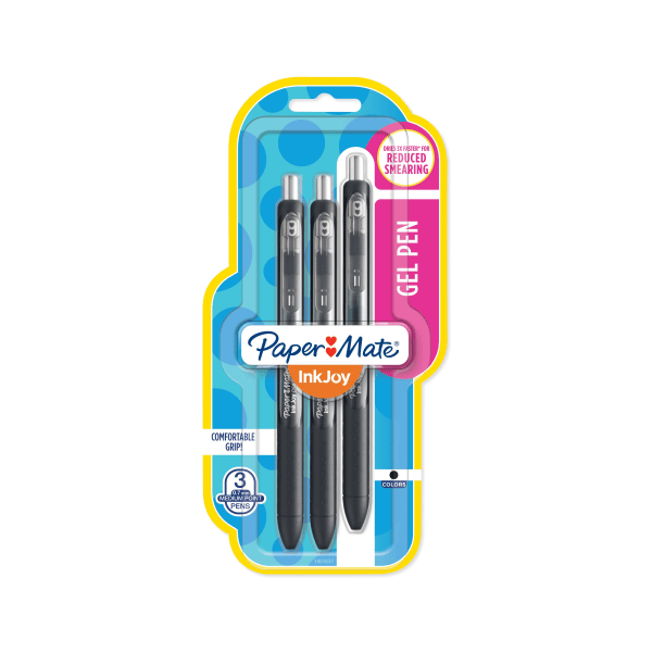 Paper Mate Inkjoy Gel Pens - Black - 3 Pack