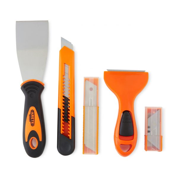 Arete 5-Piece Scraper & Knife Set - Orange