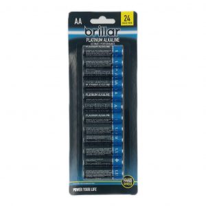 Brillar Premium Alkaline AA Batteries - 24 Pack