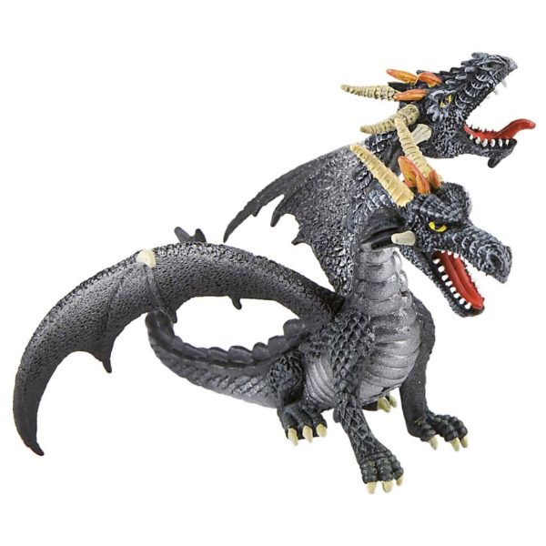 Bullyland Double Headed Dragon Figurine - Black