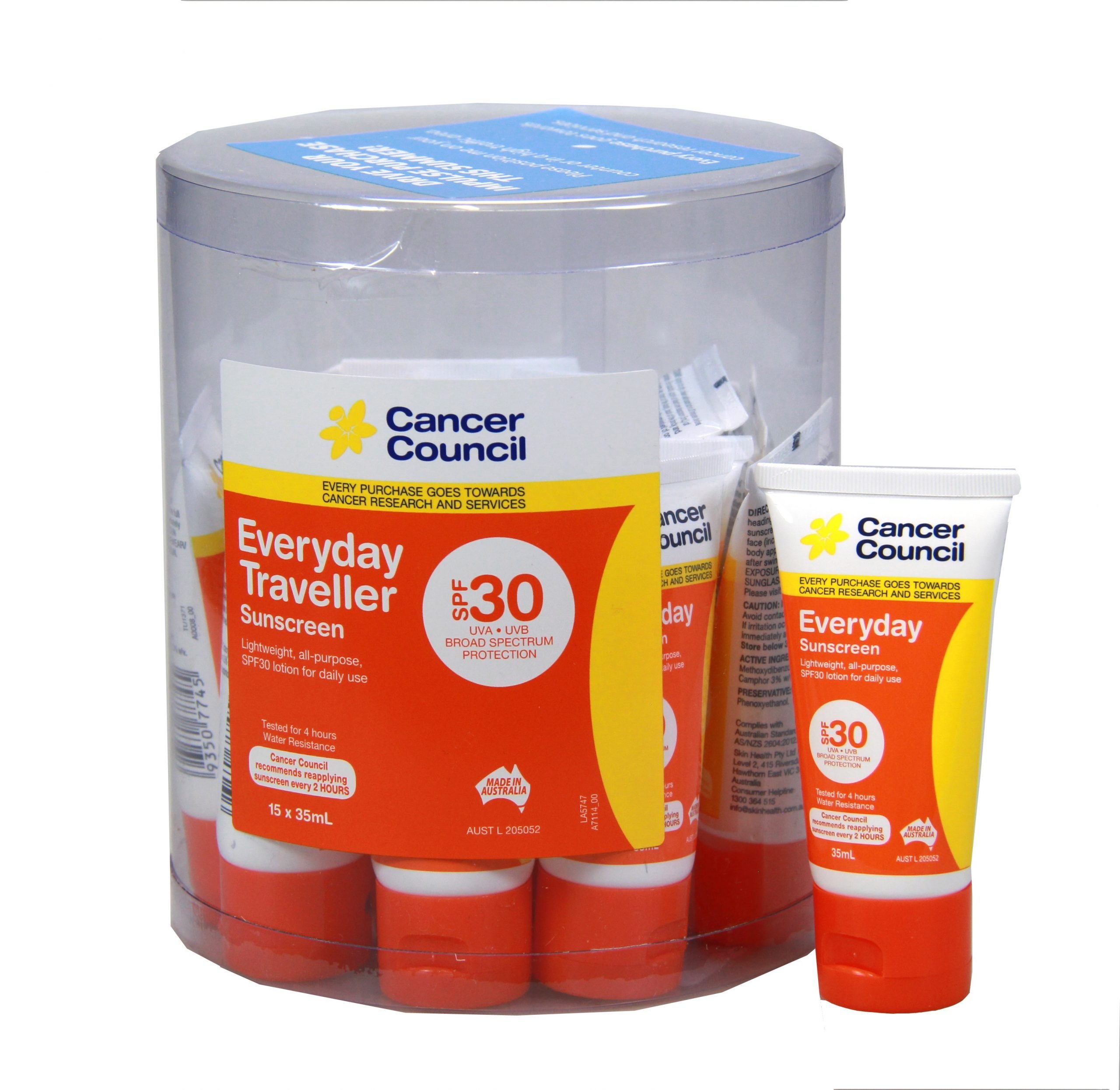 Cancer Council Everyday Traveller Sunscreen SPF30 Tube - 35mL