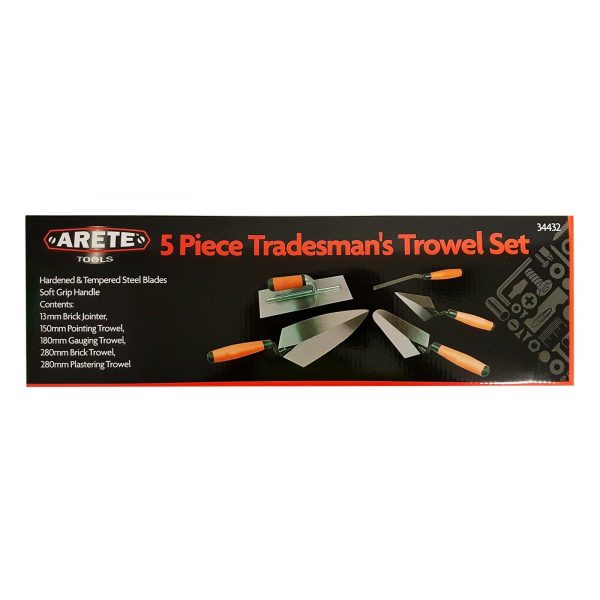 Arete Tools 5 Piece Tradesman's Trowel Set