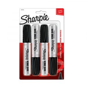 Sharpie Permanent Markers - Black - King Size - 4 Pack