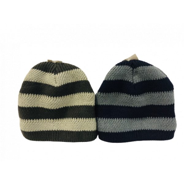 Stripped Knitted Beanie - Assorted Colours
