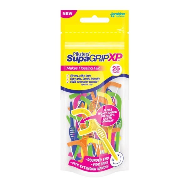 Piksters Supagrip Xp Flosser Sticks For Kids (25 Pack)