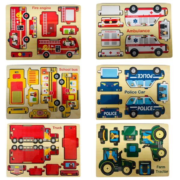 3D Wooden Puzzle - 6 Variants (2 of Each)