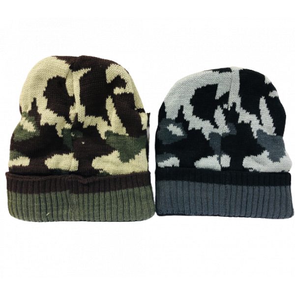 Camo Knitted Beanie - Assorted Colours