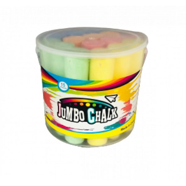 Jumbo Chalk In Circular Plastic Tub - 15 Pack