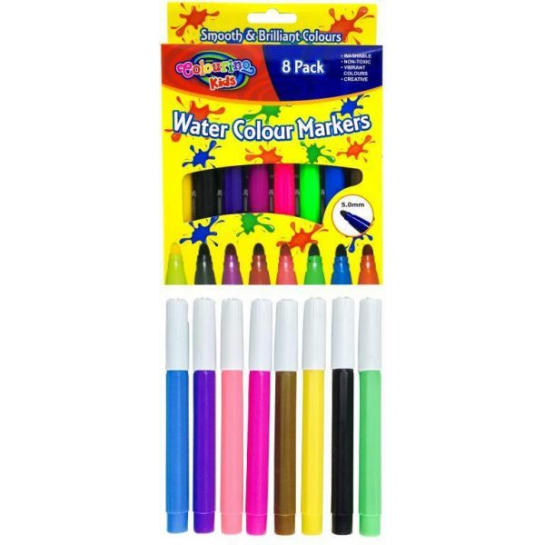 Colouring Kids Water Based Colour Markers - 8 Pack