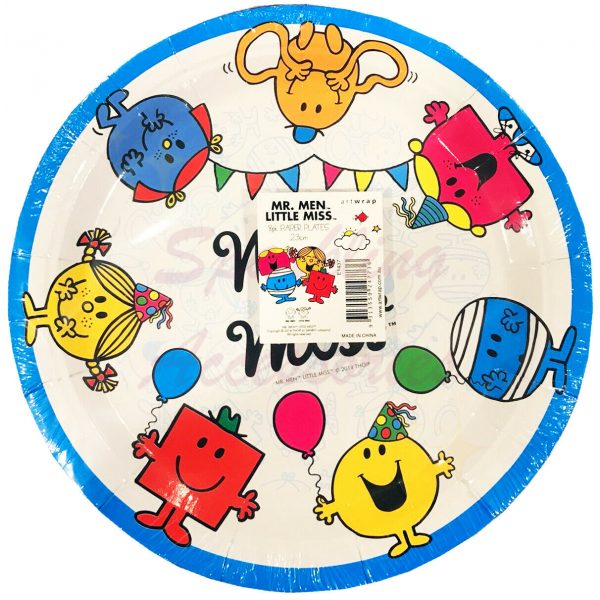 Mr. Men Little Miss Paper Plates - 8 Pack