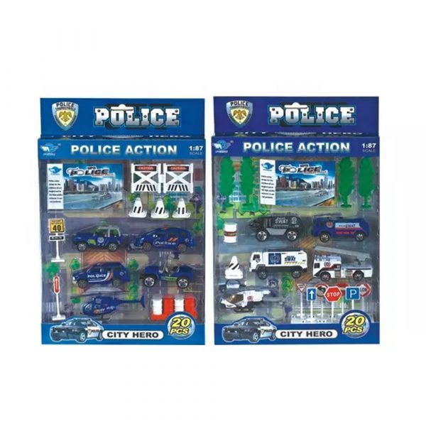 Die Cast Metal Police Action 10 Piece - 1:87