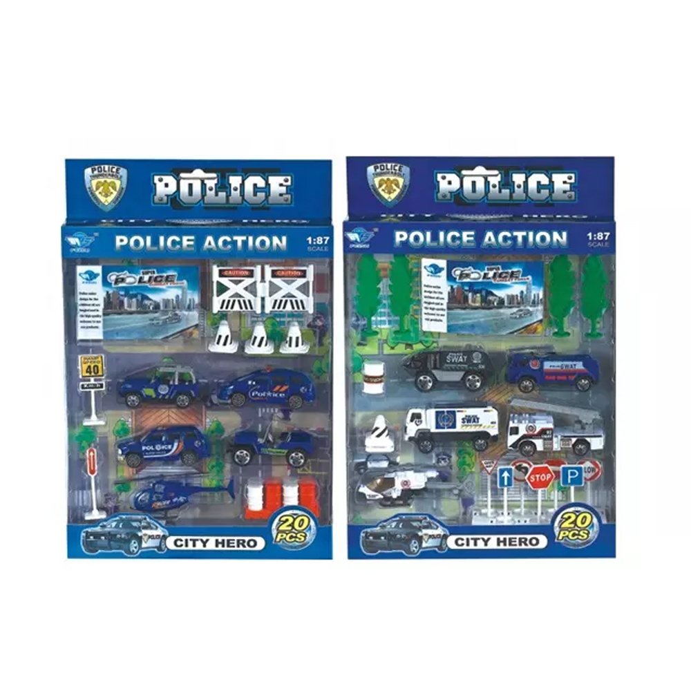 Die Cast Metal Police Action 10 Piece - 1:87