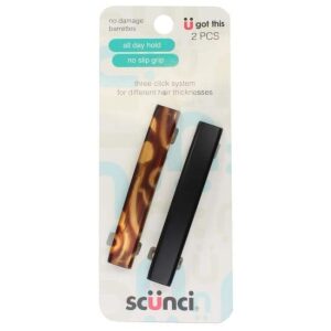 Scunci No Damage Barrettes Hair Clips - 8.5cm - 2 Pcs