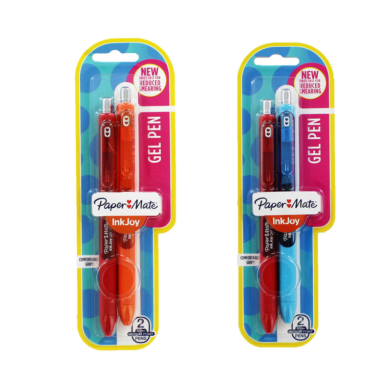 Paper Mate Inkjoy Gel Pen - Red + Other Colour - 0.7mm - 2 Pack