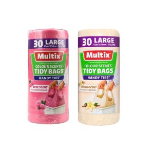 Multix Colour Scents Tidy Bags - Vanilla/Rose Scent 34L - 30 Pack