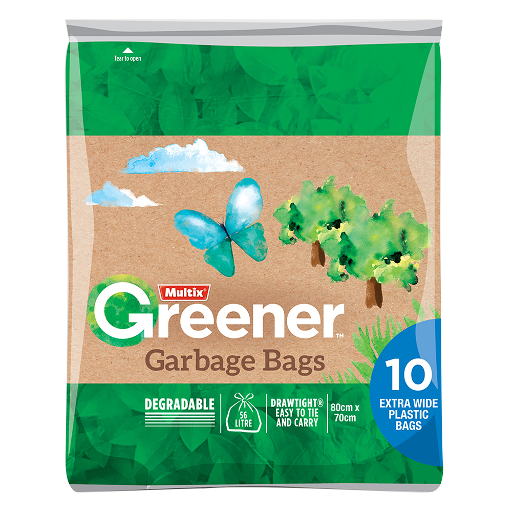 Multix Greener Garbage Bags 56L - 10 Pack