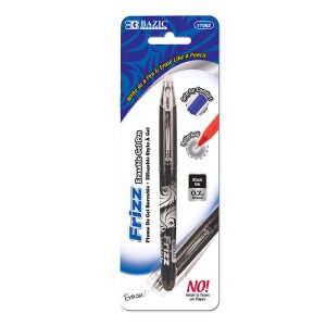 Bazic Frizz Erasable Gel Pen With Grip - Black Ink - 0.7mm