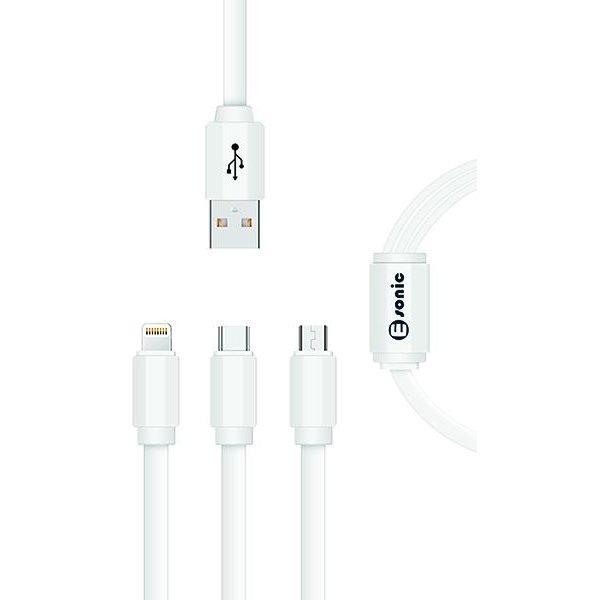 3-in-1 USB Cable - 1m(White)