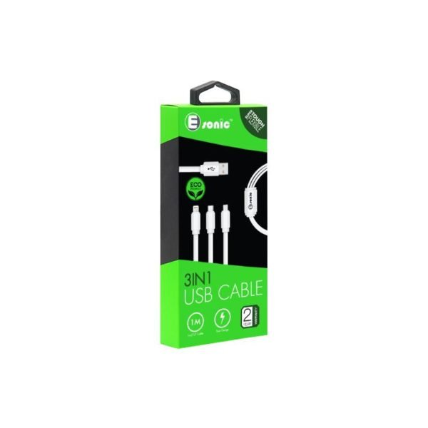 3-in-1 USB Cable - 1m(White)