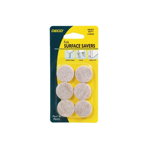 Deco Felt Surface Savers - 27mm Round - 6 Pack