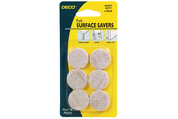 Deco Felt Surface Savers - 27mm Round - 6 Pack