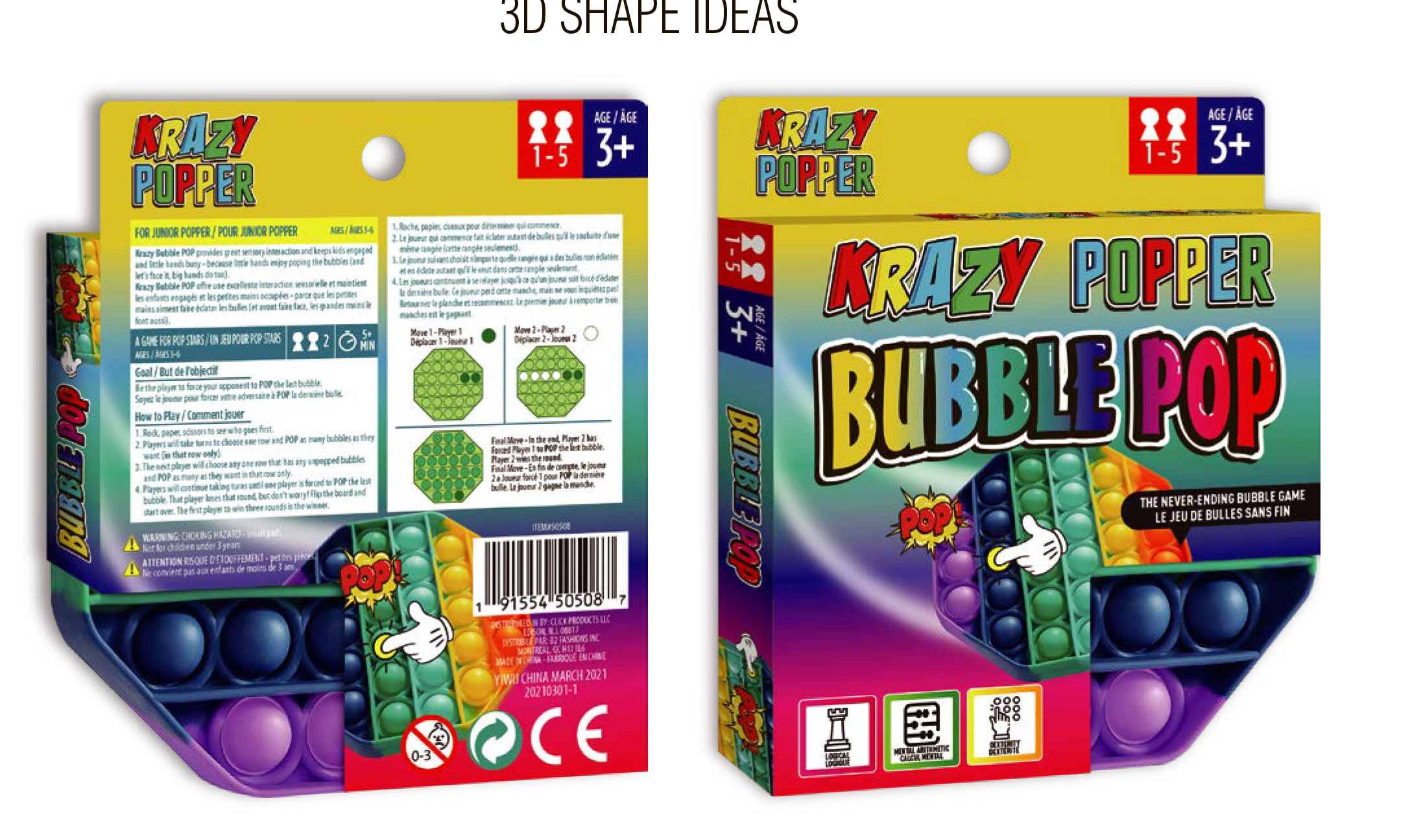Krazy Bubble Pop - Rainbow Shapes - CDU - Image 4