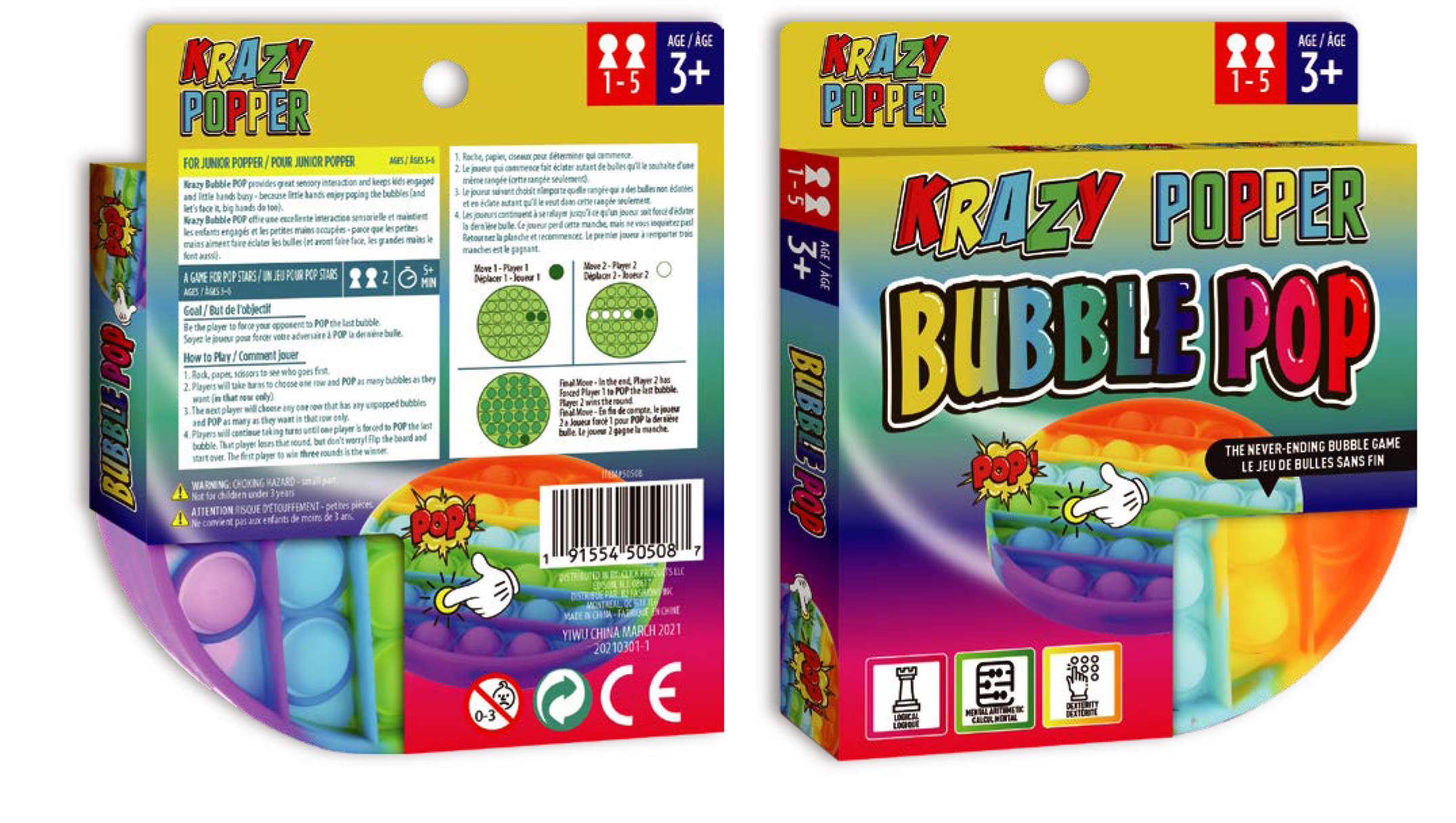 Krazy Bubble Pop - Rainbow Shapes - CDU - Image 3