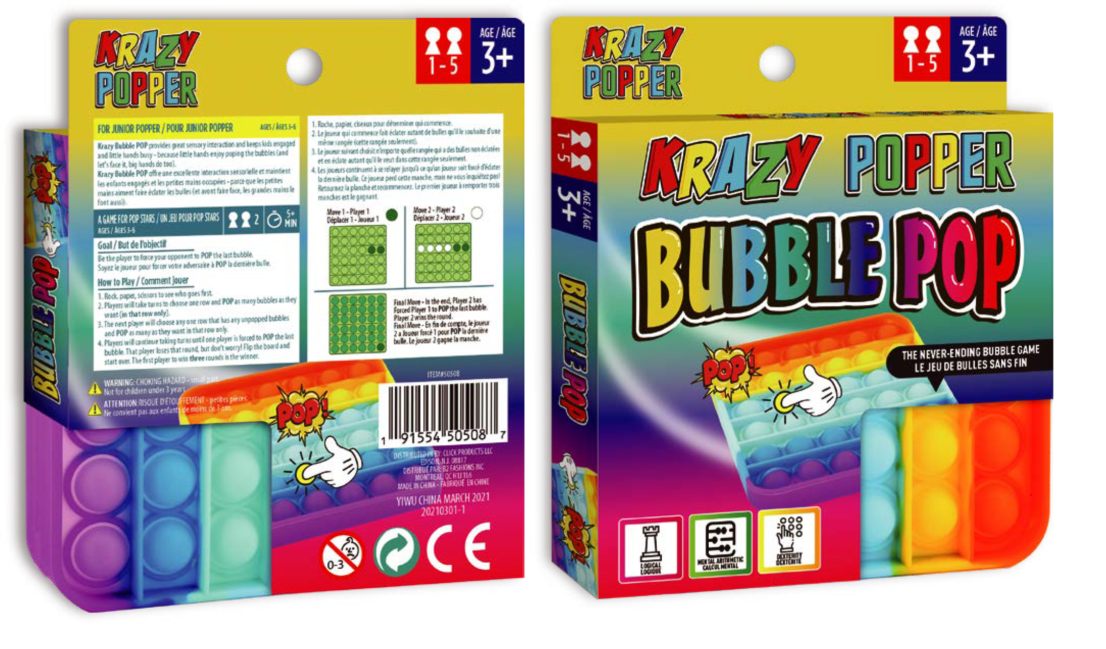 Krazy Bubble Pop - Rainbow Shapes - CDU - Image 2