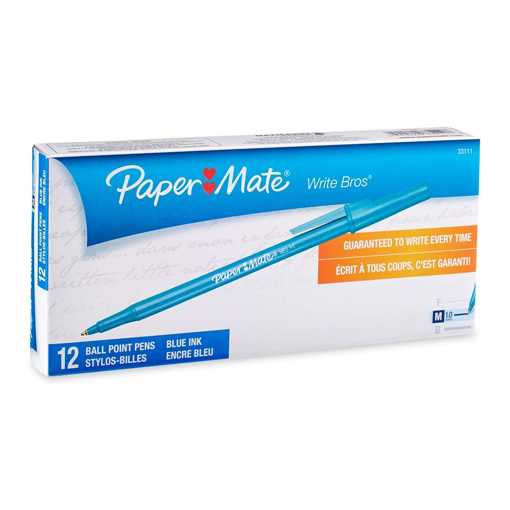 Paper Mate Ball Point Pen - Blue - 1.0mm - 12 Pack
