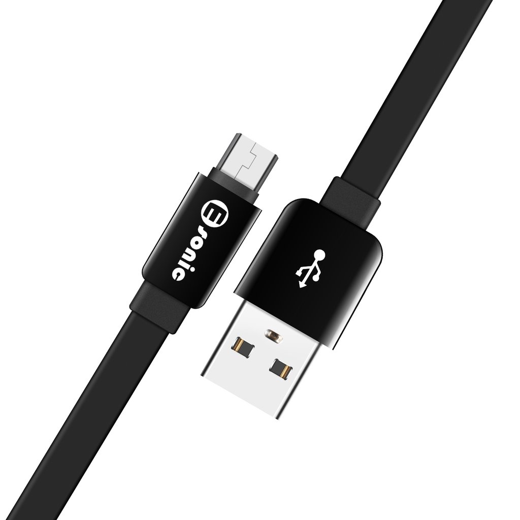 Premium Eco Micro USB Flat Cable - 1m(Black) - Image 3