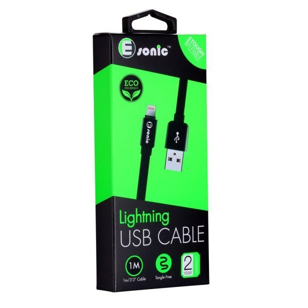 Premium Eco Lightning Flat Cable - 1m(Black)