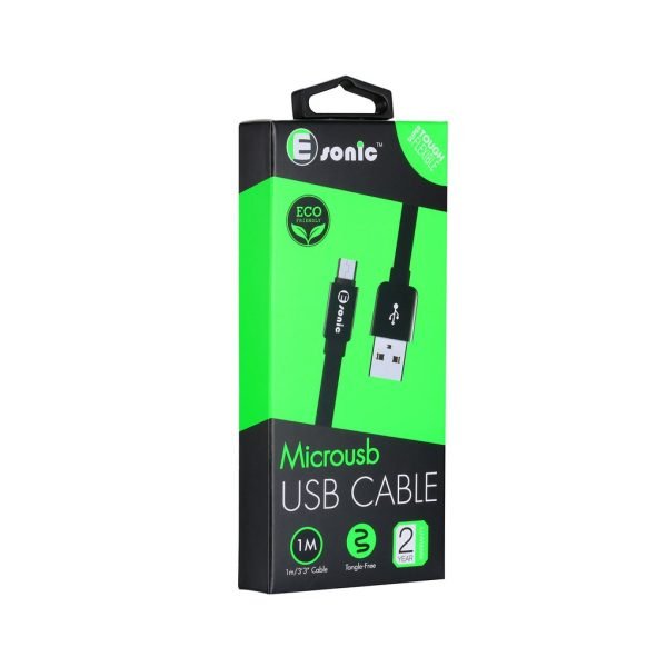 Premium Eco Micro USB Flat Cable - 1m(Black)