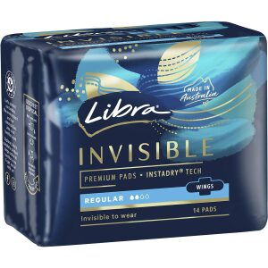 Libra Invisible Regular Pads With Wings - 14 pack