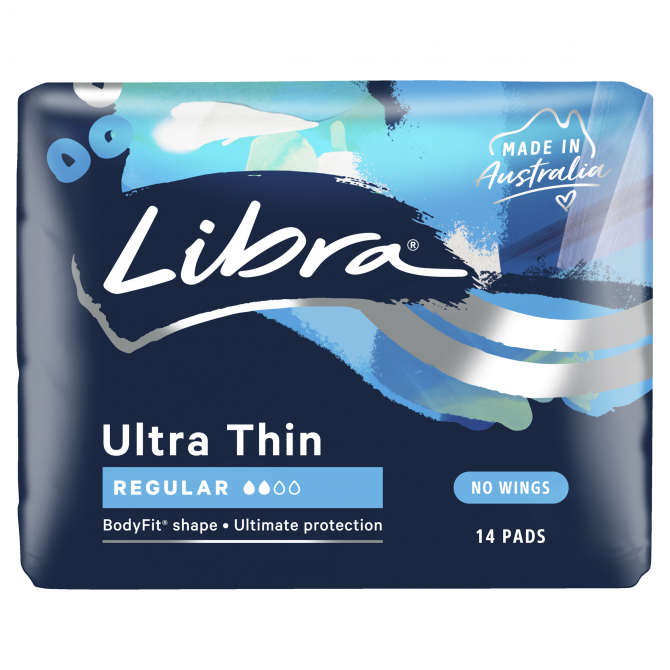 Libra Ultra Thin Pads Regular No Wings - 14 pack