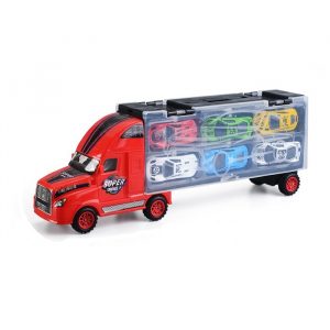 Container Truck With 6 Cars