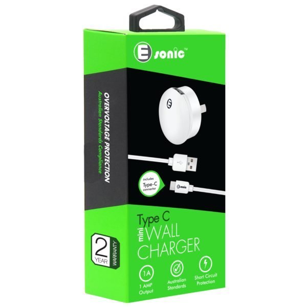 Mini USB Wall Charger with Type-C Cable