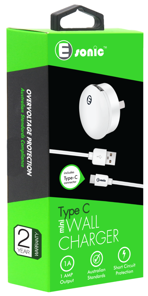 Mini USB Wall Charger with Type-C Cable