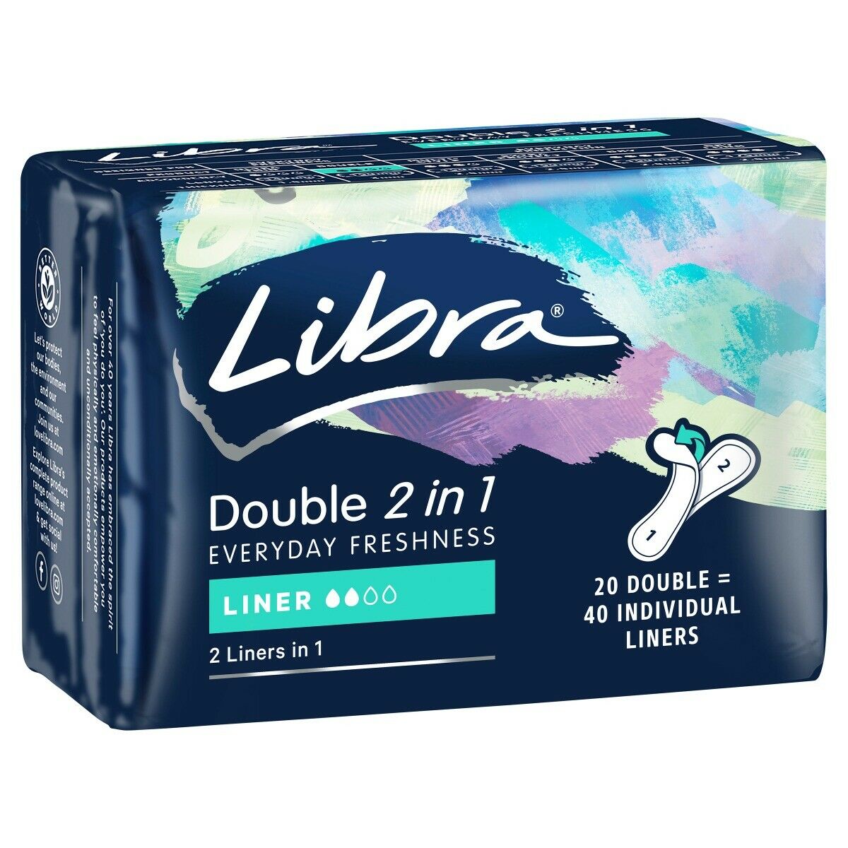 Libra Thin 2 in 1 Liners - 20 pack
