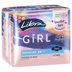 Libra Girl Regular Pads with Wings - 12 Pack