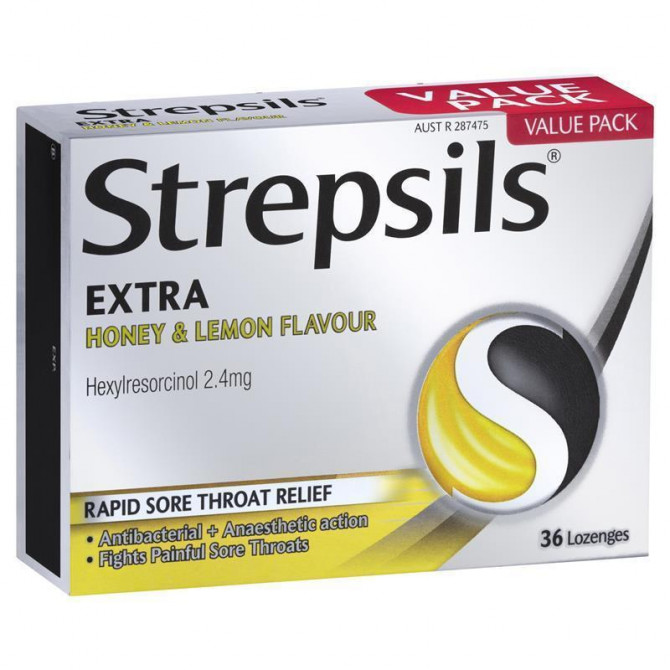 Strepsils Extra Honey & Lemon Lozenges - 36 Pack