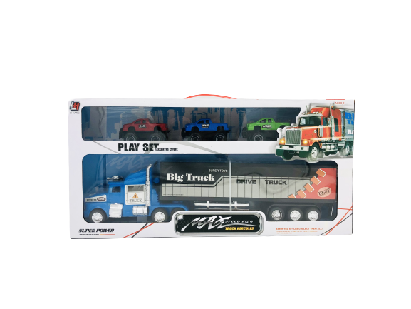 Large Truck With 3 Cars Model