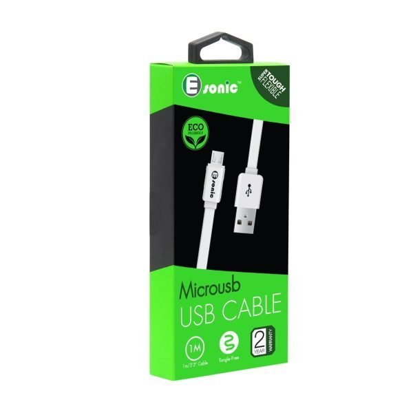 Premium Eco Micro USB Flat Cable - 1m(White)