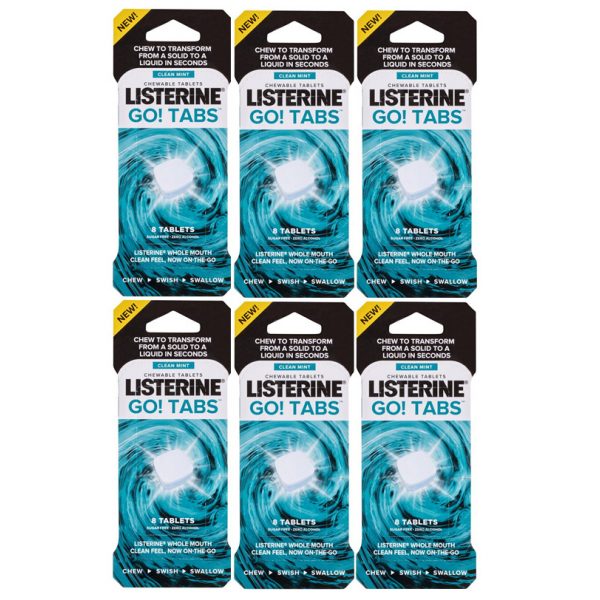 Listerine Go Tabs Clean Mint Chewable Tablets - 8 Tablets