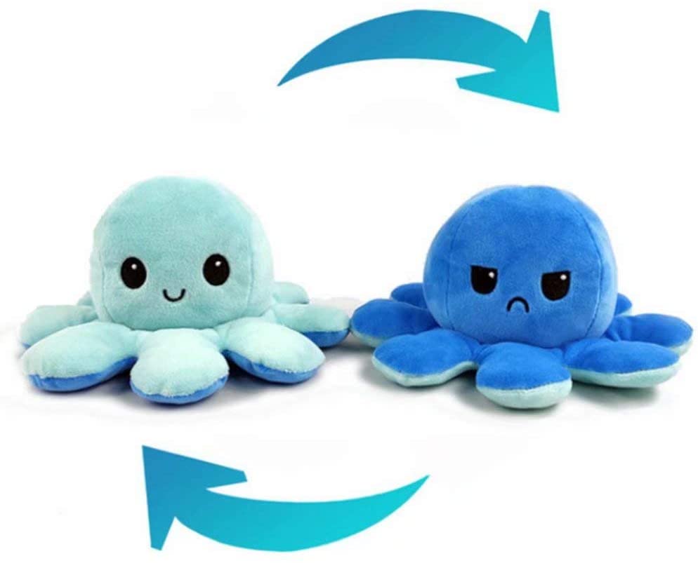Reversible Octopus Plush Toy – Plain – Assorted Colours - 20cm