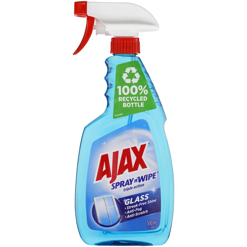 Ajax Spray N Wipe - Triple Action - Glass - 500ml
